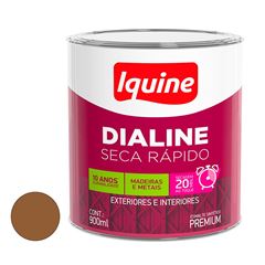 Tinta Esmalte Sintético Brilhante Dialine Secagem Rápida 0,9L Marrom Conhaque  Iquine / Ref. 62207804