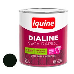 Tinta Esmalte Sintético Brilhante Dialine Secagem Rápida 0,9L Preto  Iquine / Ref. 62205704