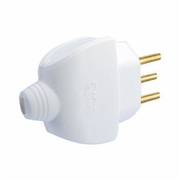 Plug Macho 2P 10A 250V CIL +T Monobloco Axial P Preto Branco - Ref ...