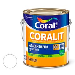 Tinta Esmalte Sintético Acetinado Coralit Zero Branco 3,6 Litros - Ref. 5202907 - CORAL