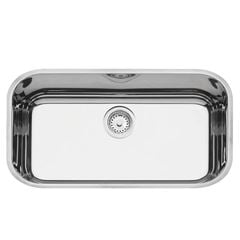 Cuba de Embutir em Inox 56x34cm Retangular com Válvula Alto Brilho Lavínia 304 TRAMOTINA / REF. 94024207