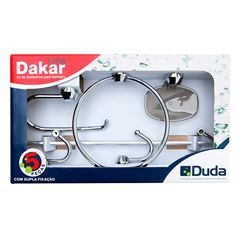 Kit de Acessórios para Banheiro 5 Peças Dakar Fumê DUDA / REF. 775.00