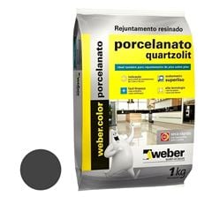 Rejunte Porcelanatos e Cerâmicas 1kg Preto Grafite QUARTZOLIT / REF. 0110000420015FD