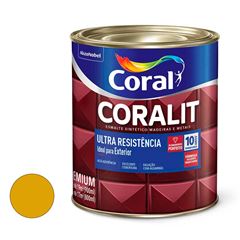 Tinta Esmalte Sintético Brilhante Coralit Ultra Resistência 900ML Ouro Coral CORAL/ REF. 5202731