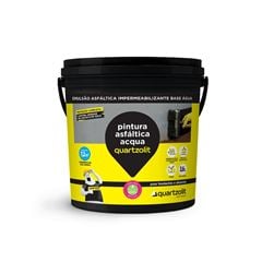 Tinta Impermeável Semibrilhante Pintura Asfáltica Acqua 3,6L Preto QUARTZOLIT / REF. 38010.03.34.056 