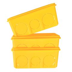 Caixa de Embutir 4x4 quadrada Amarelo - Ref. 57500/042 - TRAMONTINA
