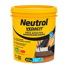 Tinta Betum 0,9 Litros Neutrol Acqua Base Água - Ref.121786 - VEDACIT