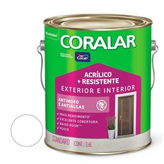 Tinta Acrílica Fosca 3,6L Coralar mais Resistente Branco CORAL / REF. 5207322