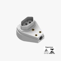 Plug Fêmea 2P+T 250V 20A Prensa Cabo Cinza ILUMI / REF. 1449