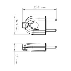 Plug Macho 2P 10A/250V Cinza - Ref. 57401/002 - TRAMONTINA