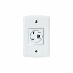 Tomada 4x2 4P Telebrás+Rj11 Lux2 Branca - Ref. 57145/018 - TRAMONTINA