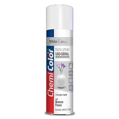 Tinta Spray Uso Geral 400ml Branco Fosco - Ref. 680123 - CHEMICOLOR