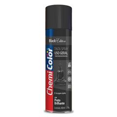 Tinta Spray 400ml Uso Geral Preto Brilhante - Ref.680092 - CHEMICOLOR