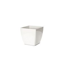 Cachepô Plástico 15x15cm Elegance Quadrado Branco - Ref.6101706-02 - NUTRIPLAN