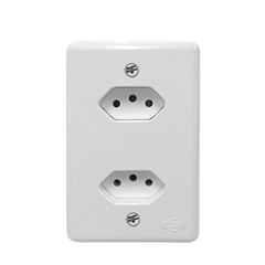 Tomada 4x2 2 Tomadas 20A Stylus Branca - Ref.201210 - ILUMI 