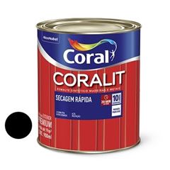 Tinta Esmalte Brilhante Coralit Secagem Rápida Preto 900ml - Ref. 5202932 - CORAL 