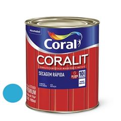 Tinta Esmalte Brilhante Coralit Secagem Rápida Azul Mar 900ml - Ref. 5202941 - CORAL 