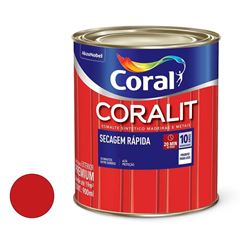 Tinta Esmalte Sintético Brilhante Coralit Secagem Rápida 900ML Vermelho CORAL/ REF. 5202950