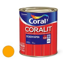 Tinta Esmalte Sintético Brilhante Coralit Secagem Rápida 900ML Amarelo CORAL/ REF. 5202959
