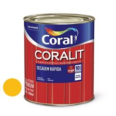 Tinta Esmalte Brilhante Coralit Secagem Rápida Amarelo 900ml - Ref. 5202959 - CORAL 