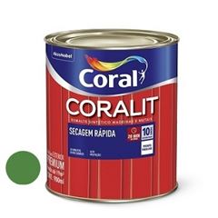 Tinta Esmalte Brilhante Coralit Secagem Rápida Verde Folha 900ml - Ref. 5202964 - CORAL 