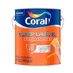 Tinta Acrílica Eggshell Super Lavável 3,6L Branco Gelo CORAL/ REF. 5273336