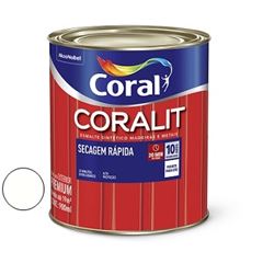 Tinta Esmalte Acetinado Coralit Secagem Rápida Branco 900ml - Ref. 5274056 - CORAL 