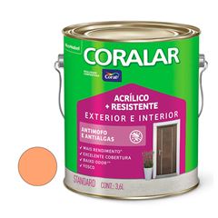 Tinta Acrílica Fosca 3,6L Coralar mais Resistente Laranja Maracatu CORAL / REF. 5271668