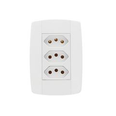 Tomada 4x2 3 Tomadas 2P+T 20A Lev Branca - Ref.87124 - ILUMI