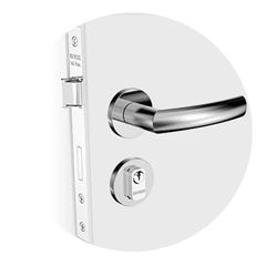 Fechadura Externa Jurerê Reta Alavanca Roseta R22 Inox Escovado SOPRANO / REF. 03001.0803.90