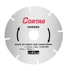 Disco Serra 110x20mm Madeira Tungstênio - Ref.61346 - CORTAG