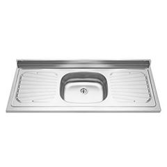 Balcão em Aço Inox 150x52x12 com 1 Cuba e Escorredor TRAMONTINA / REF. 93042526