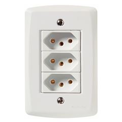 Tomada 4X2 Tripla 2P+T 20A/250V Lux2 Branca - Ref. 57145/079 - TRAMONTINA