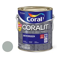 Tinta Esmalte Sintético Brilhante Coralit Antiferrugem 3,6L Platina CORAL/ REF. 5301120