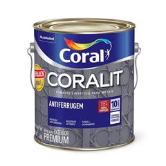 Tinta Esmalte Sintético Brilhante Coralit Antiferrugem 3,6L Platina CORAL/ REF. 5301120