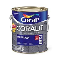 Tinta Esmalte Sintético Brilhante Coralit Antiferrugem 900ML Platina CORAL/ REF. 5301122