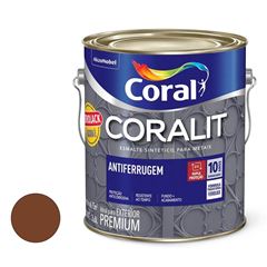 Tinta Esmalte Sintético Brilhante Coralit Antiferrugem 900ML Tabaco CORAL/ REF. 5301119