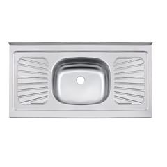 Balcão em Aço Inox 105x52x13 com 1 Cuba e Escorredor TRAMONTINA / REF. 93040526