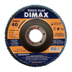 Disco Lixa Grão 40 115x22mm Flap DIMAX / REF. DMX65679