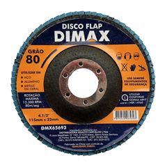 Disco Lixa Grão 80 115x22mm Flap DIMAX / REF. DMX65693