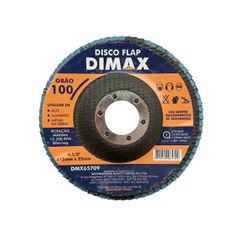 Disco de Lixa Flap para Metal 4.1/2 Pol. com Grão 100 - Ref. DMX65709 - DIMAX