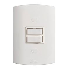 Interruptor 4x2 2 Tecla Simples 10A Volts Branco - Ref.24002 - MECTRONIC