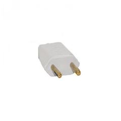 Plug Macho 2P 10A Retangular Branco - Ref.39191 - MECTRONIC