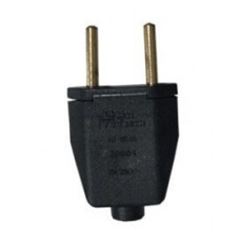 Plug Macho 2P 10A Retangular Preto - Ref.39052 -  MECTRONIC