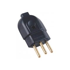 Plug Macho 2P+T 10A Retangular Preto - Ref.39053 -  MECTRONIC