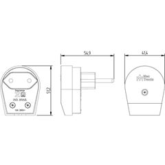 Plug Macho 2P 10A Forte Preto - Ref.39041 - MECTRONIC