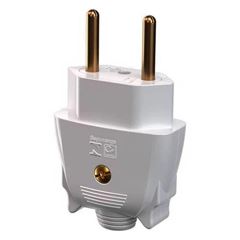 Plug Macho 2P 10A 180g Branco - Ref.39214 - MECTRONIC