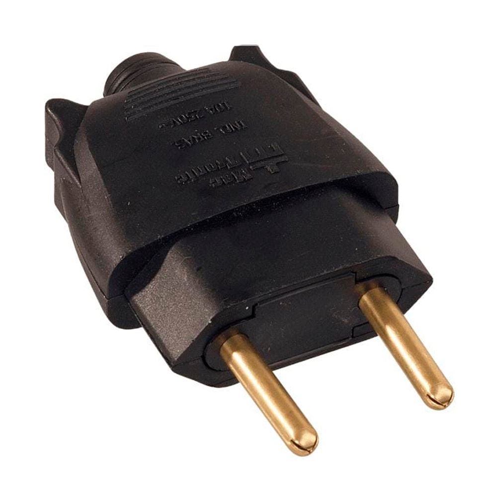 Plug Macho 2P 10A 180g Preto - Ref.39217 - MECTRONIC | Distac ...