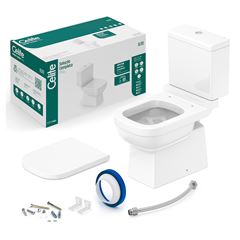 Kit Bacia Sanitária com Caixa Acoplada 3 e 6L com Assento e Itens de Instalação Elite Branca CELITE / REF. 1747230010300