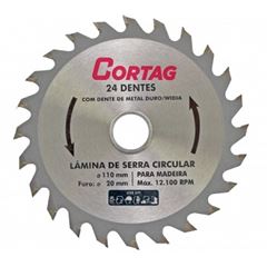 Disco Serra 24 Dentes 110mm Madeira - Ref.60864 - CORTAG